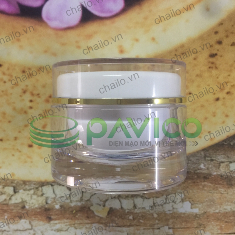 Hũ mỹ phẩm acrylic tròn 50ml trong suốt HT05