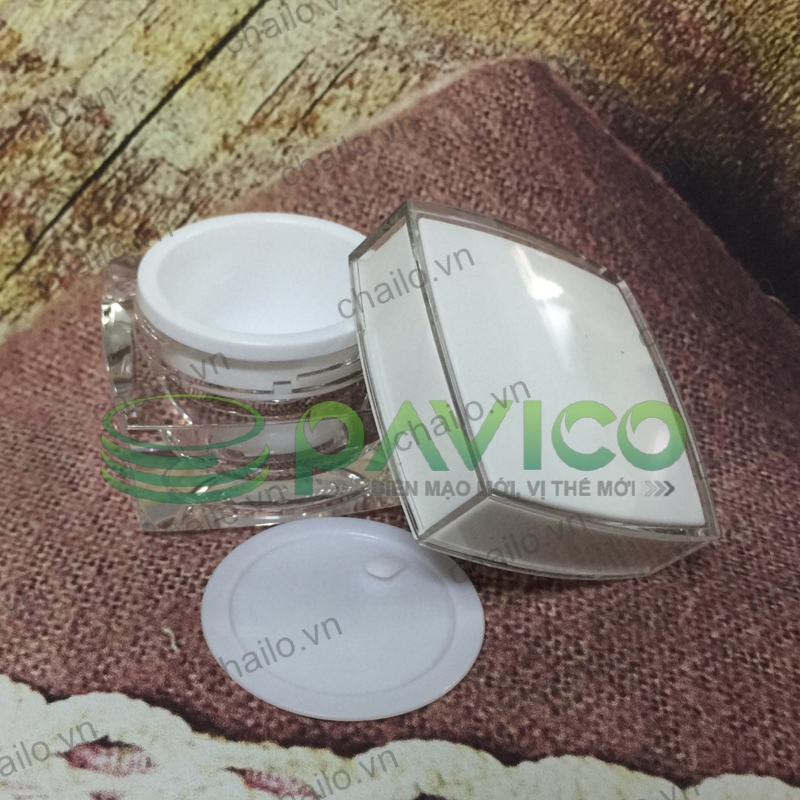 Hũ vuông 15ml trong suốt HV01C-15