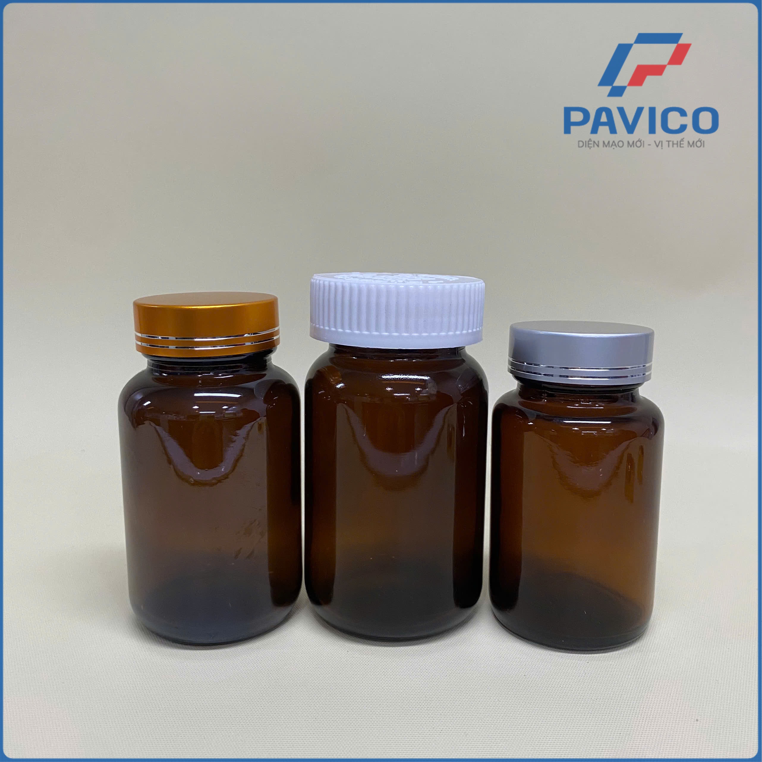 Chai thuốc viên thủy tinh 150cc-45mm