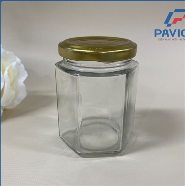 TI180-Hũ thủy tinh lục giác trong180ml