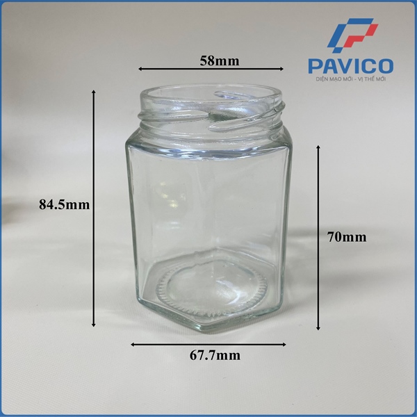 TI180-Hũ thủy tinh lục giác trong180ml