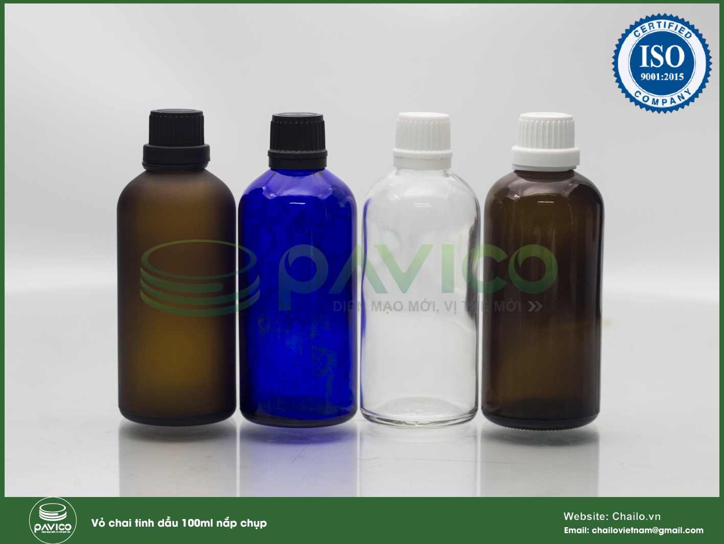 Vỏ chai đựng tinh dầu 100ml đủ nắp nút