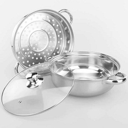 NỒI HẤP INOX 2 TẦNG SIZE 28 CM