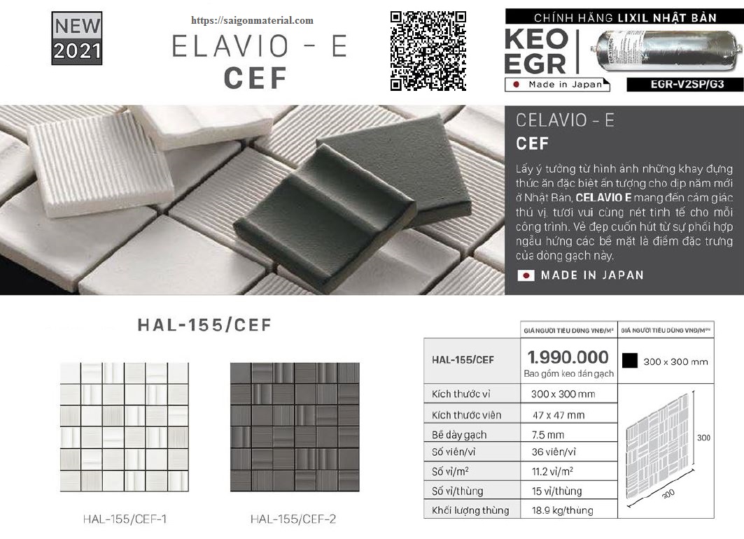thông tin về gạch ốp tường Inax CEF Celavio E