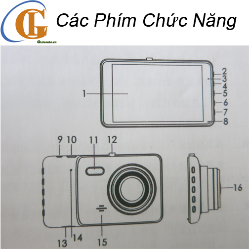 Các Phím chức năng của camera hành trình H30