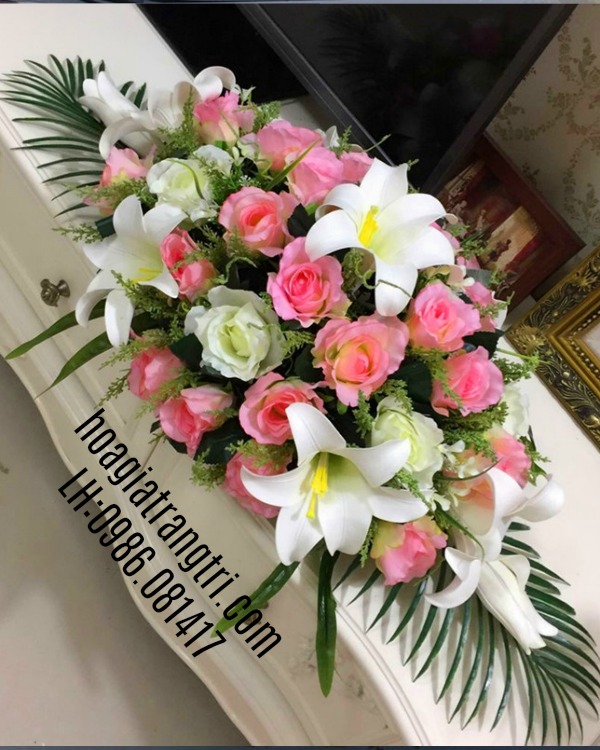 Hoa giả trang trí phòng họp tại Hoa lụa Phương Thảo