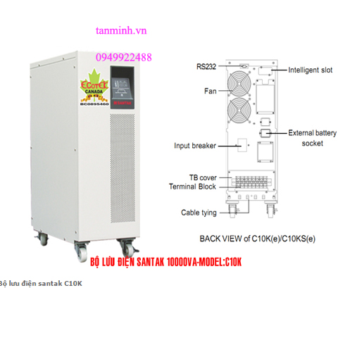 Bộ lưu điện santak C10K -online(ắc quy trong)