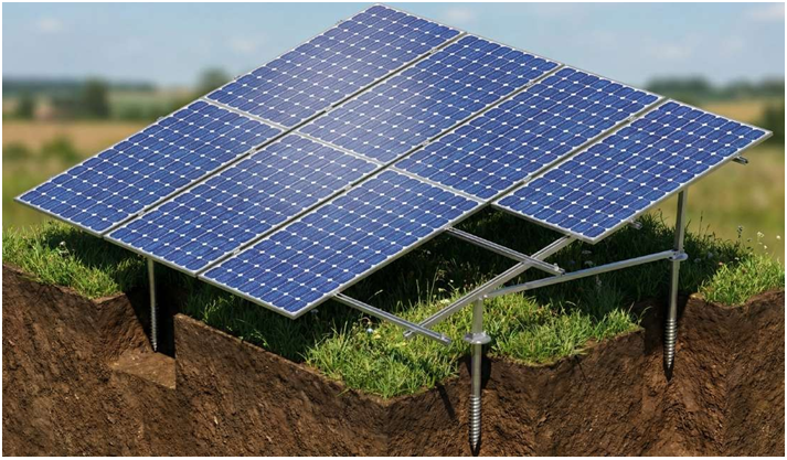 lắp đặt hệ thống solar dành cho nền đất,cỏ,đồi núi