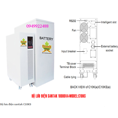 Bộ lưu điện santak C10KS ( ắc quy ngoài vào 1p ra 1p)