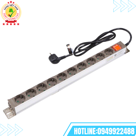 Thanh nguồn PDU 10 lỗ cao cấp (tủ rack)