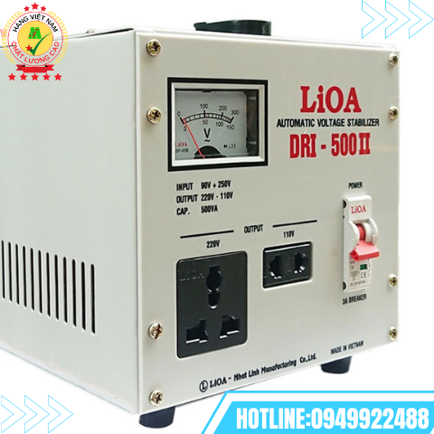 ỔN ÁP 0,5kVA LiOA DRI- 500 II LOẠI 1 PHA