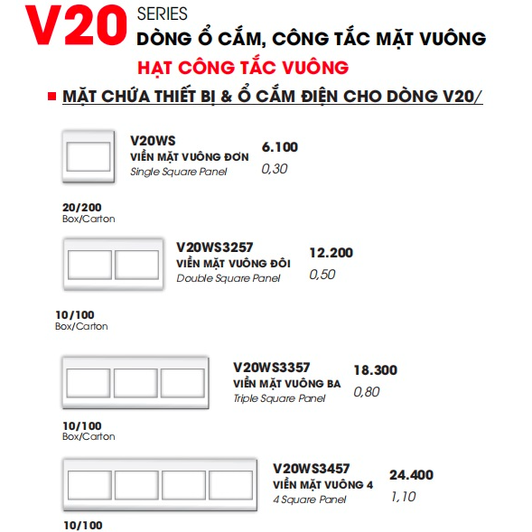 Viền mặt vuông - V20WS3257