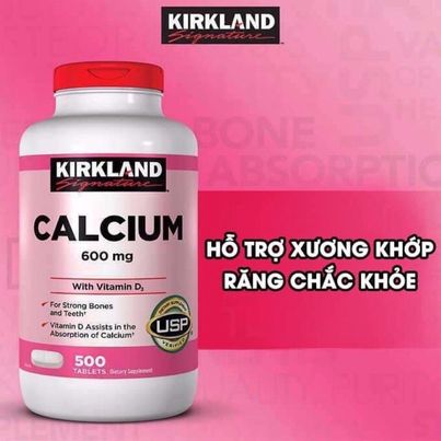 Giúp xương và răng chắc khỏe với Kirkland Signature Calcium 600mg + D3 500 viên