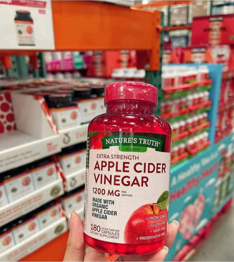 Viên uống giấm táo Apple Cider Vinegar 1200mg - Giúp giảm cân, đẹp da, detox cơ thể