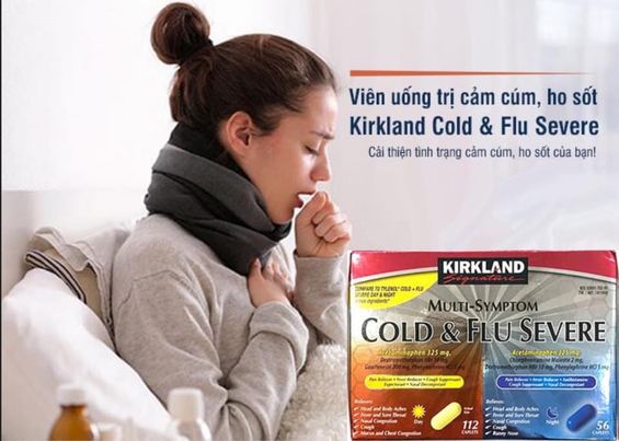 Viên uống Kirkland Signature Cold & Flu Multi-Symptom Daytime & Nighttime 168 viên (112 viên Day + 56 viên Night)