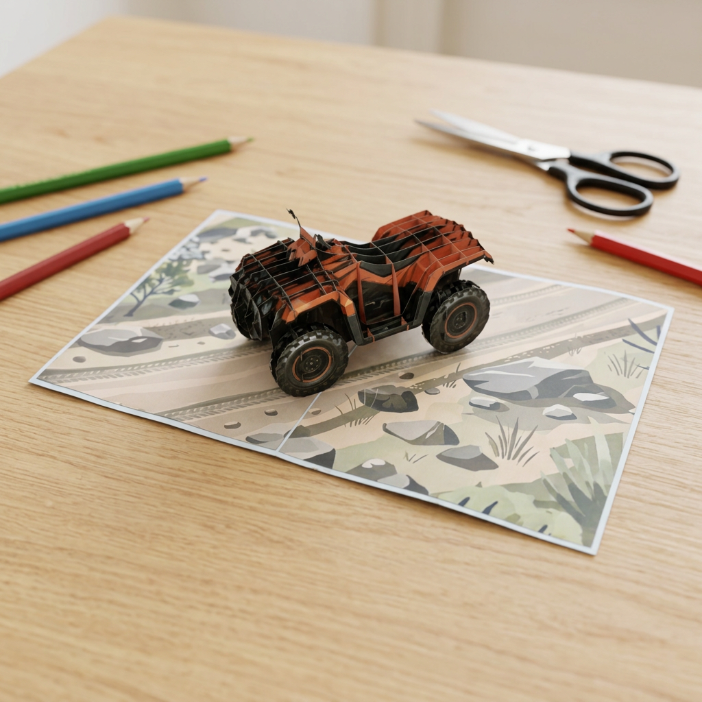 3D Pop Up ATV Birthday Card – Off Road Adventure