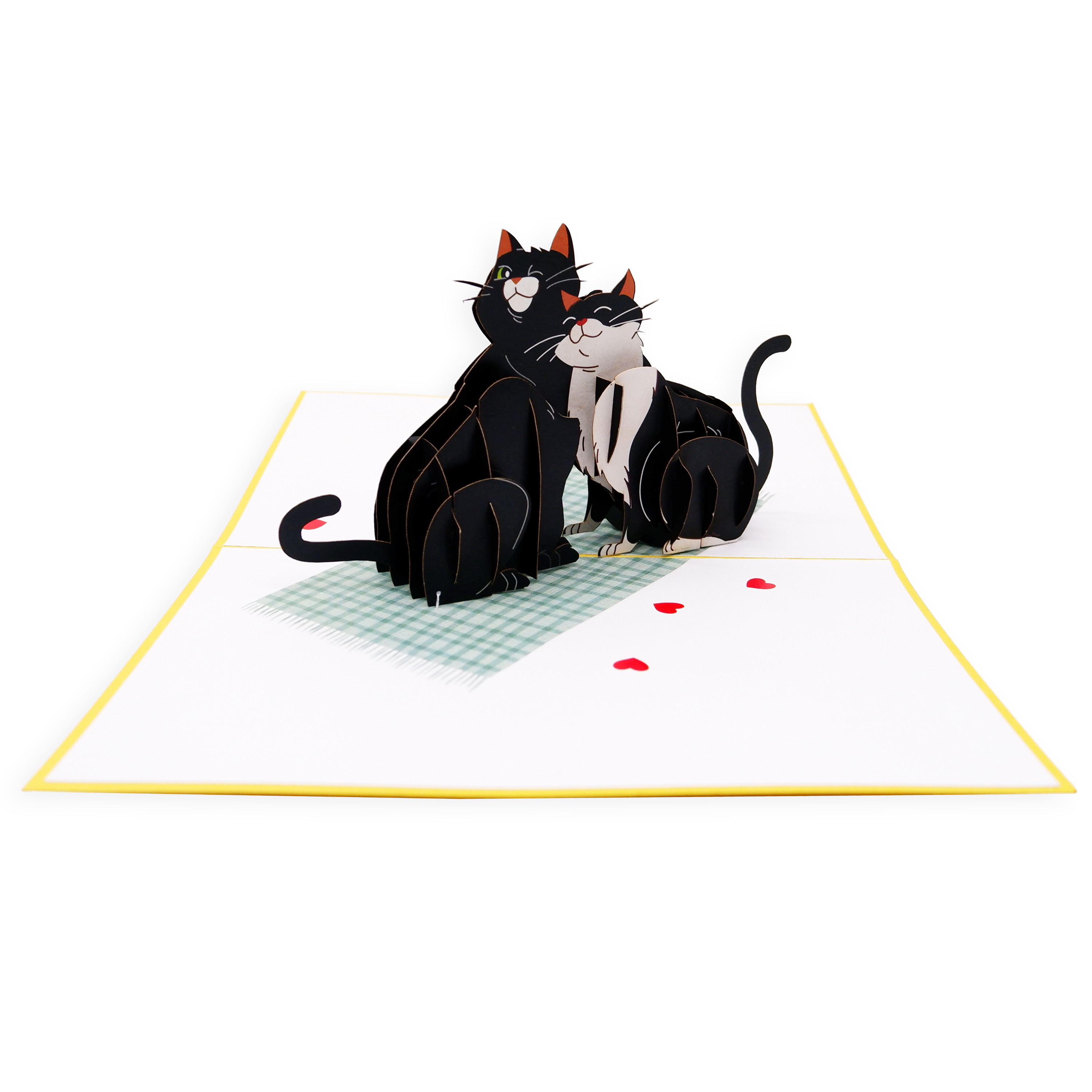 3D Pop Up Cat Greeting Card – Cute Black Cat Couple