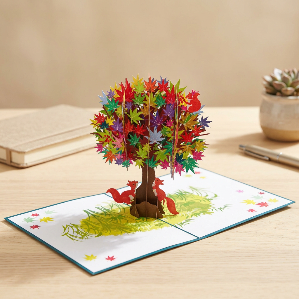 3D Pop Up Tree Greeting Card – Handmade Paper Tree Pop Up Card Wholesale