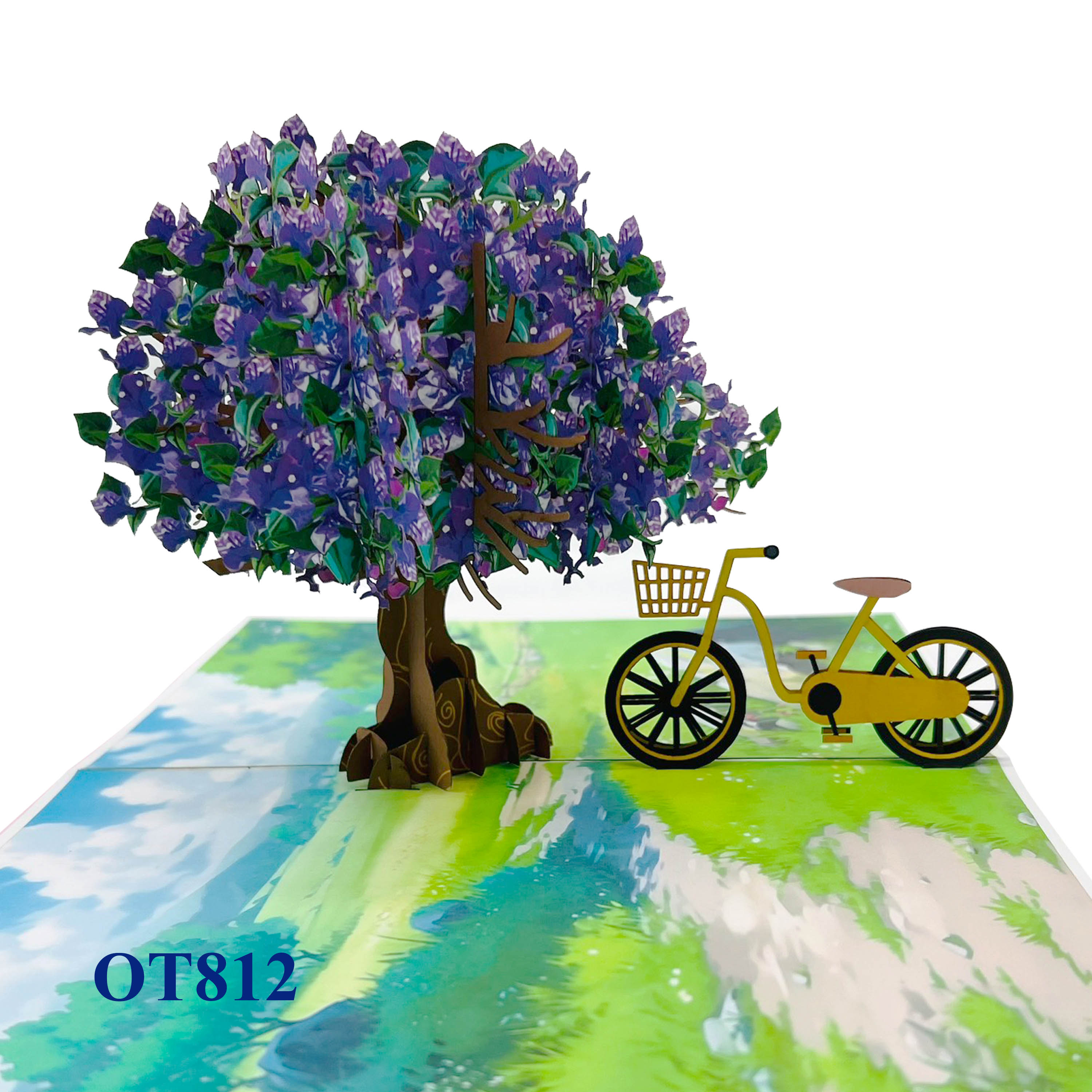 Purple Bougainvillea Pop Up Card