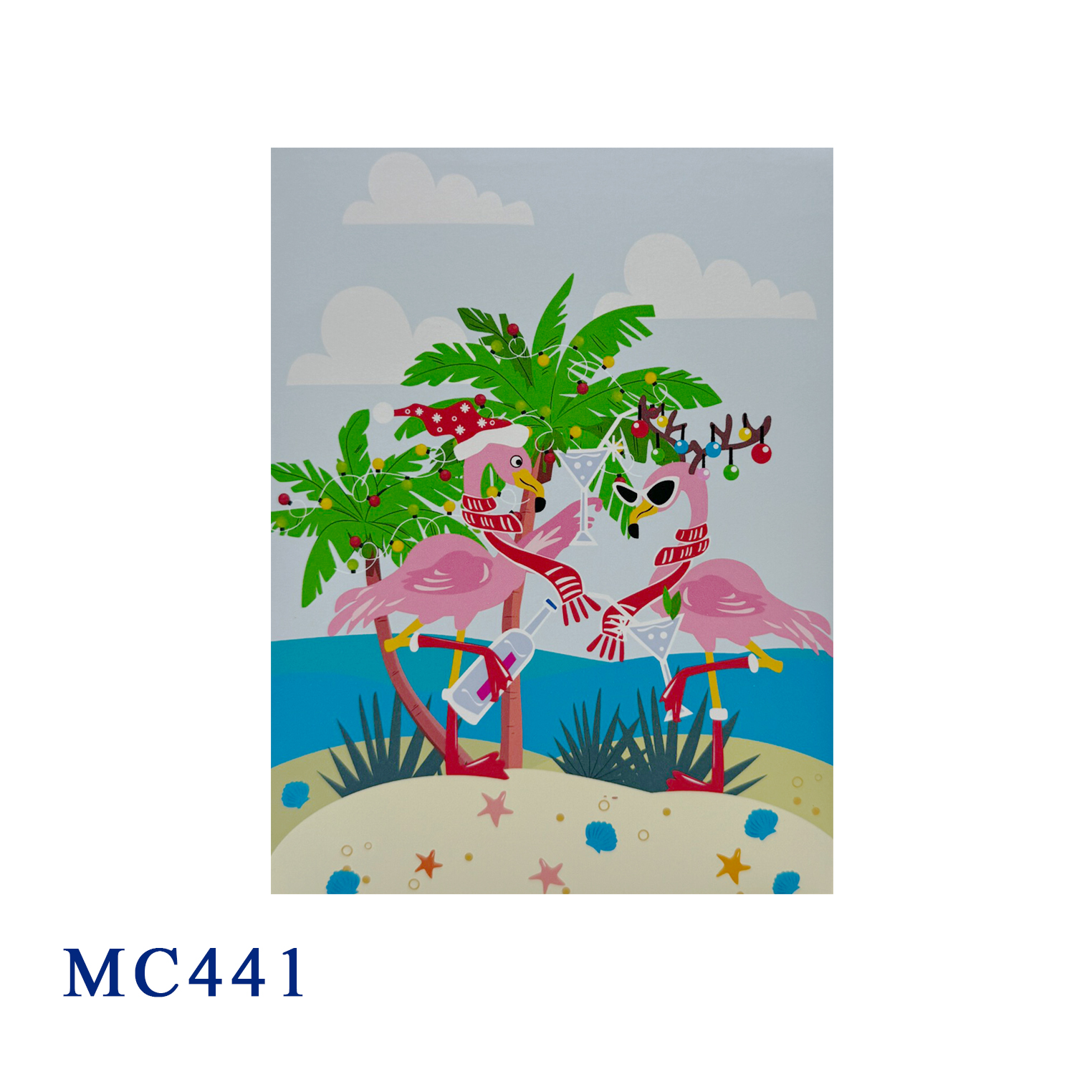 Christmas Flamingos Pop Up Card