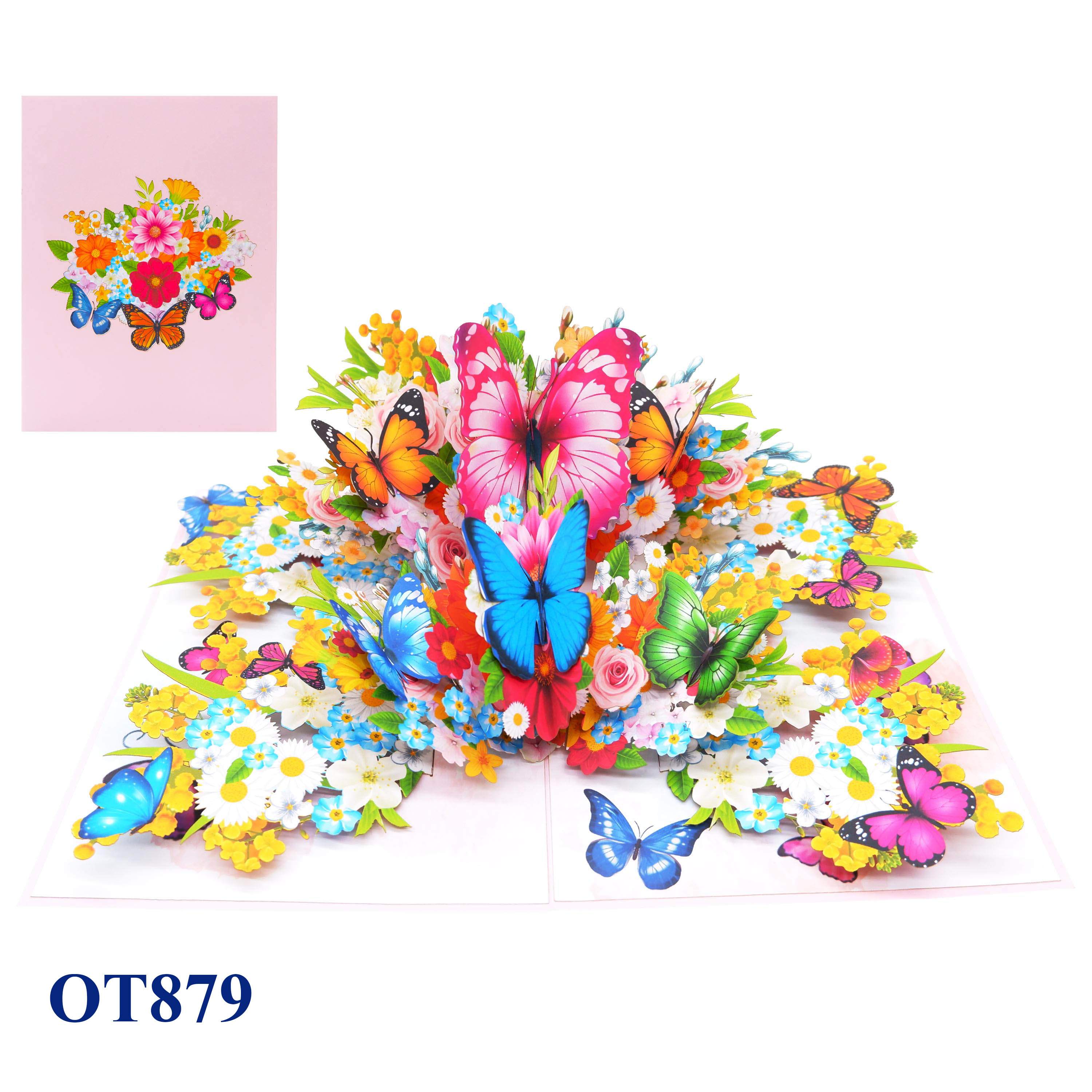 Flowers Butterflies Pop Up Card