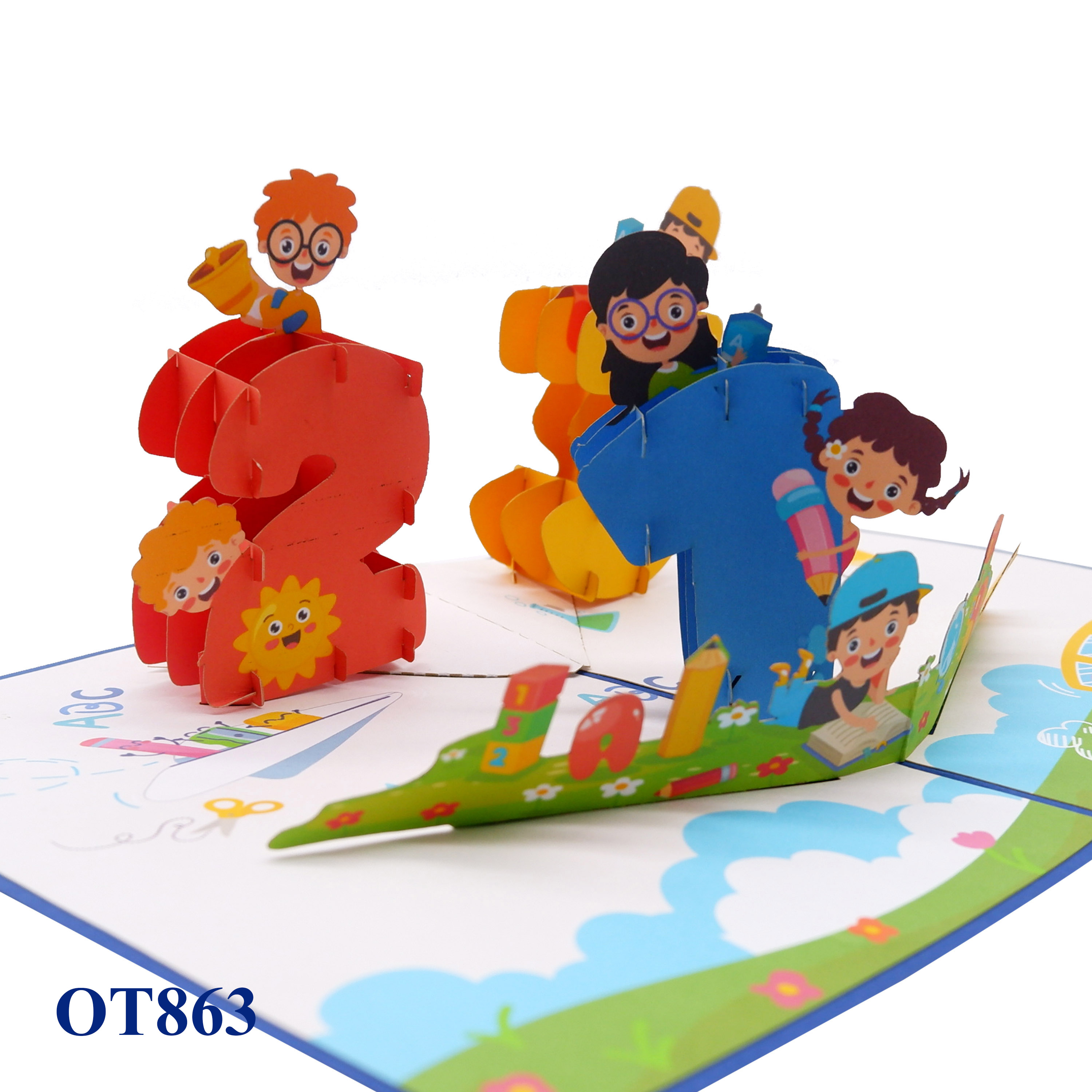 123 Back To School Pop Up Card