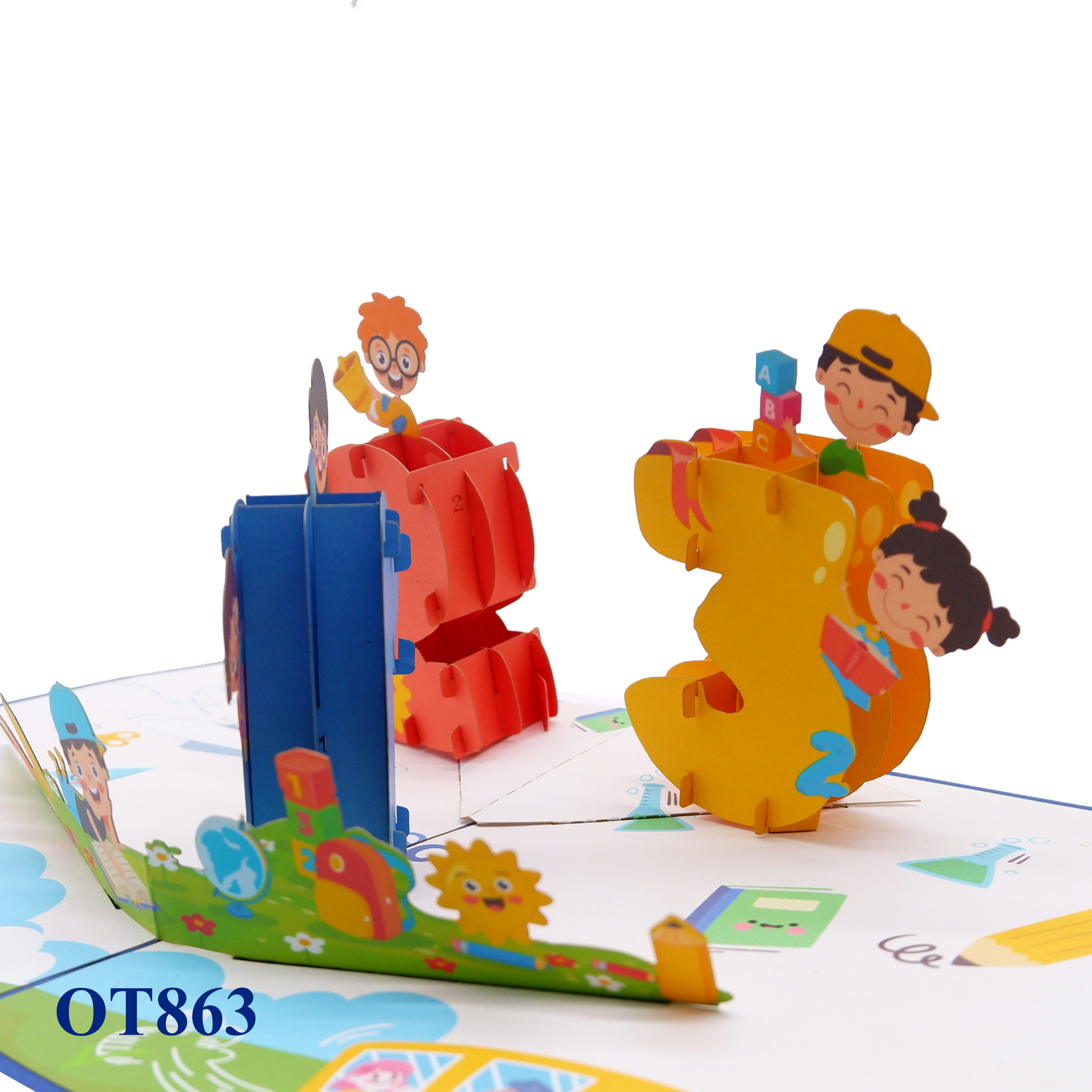 123 Back To School Pop Up Card