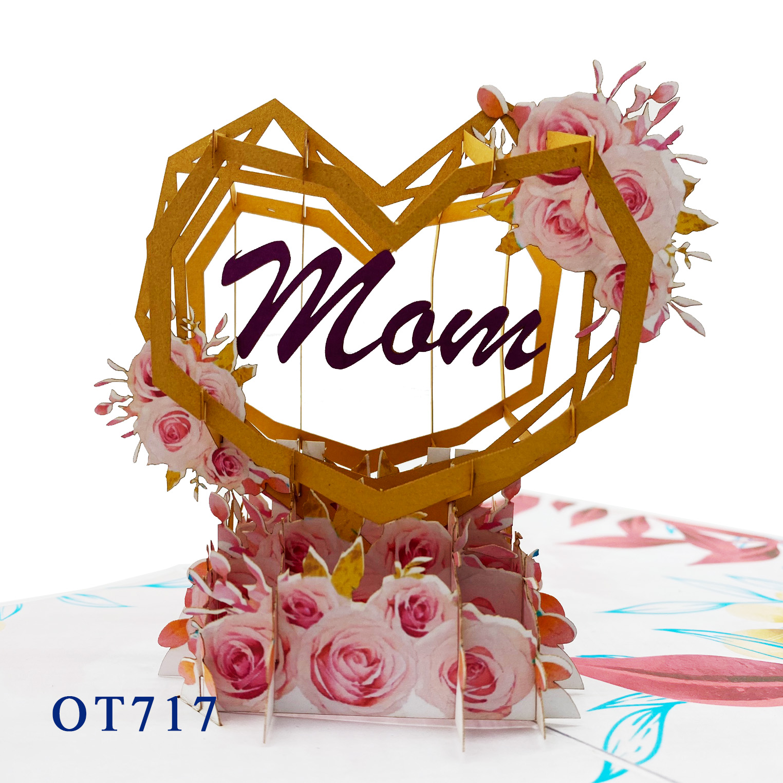 Crystal Heart Mom Pop Up Card