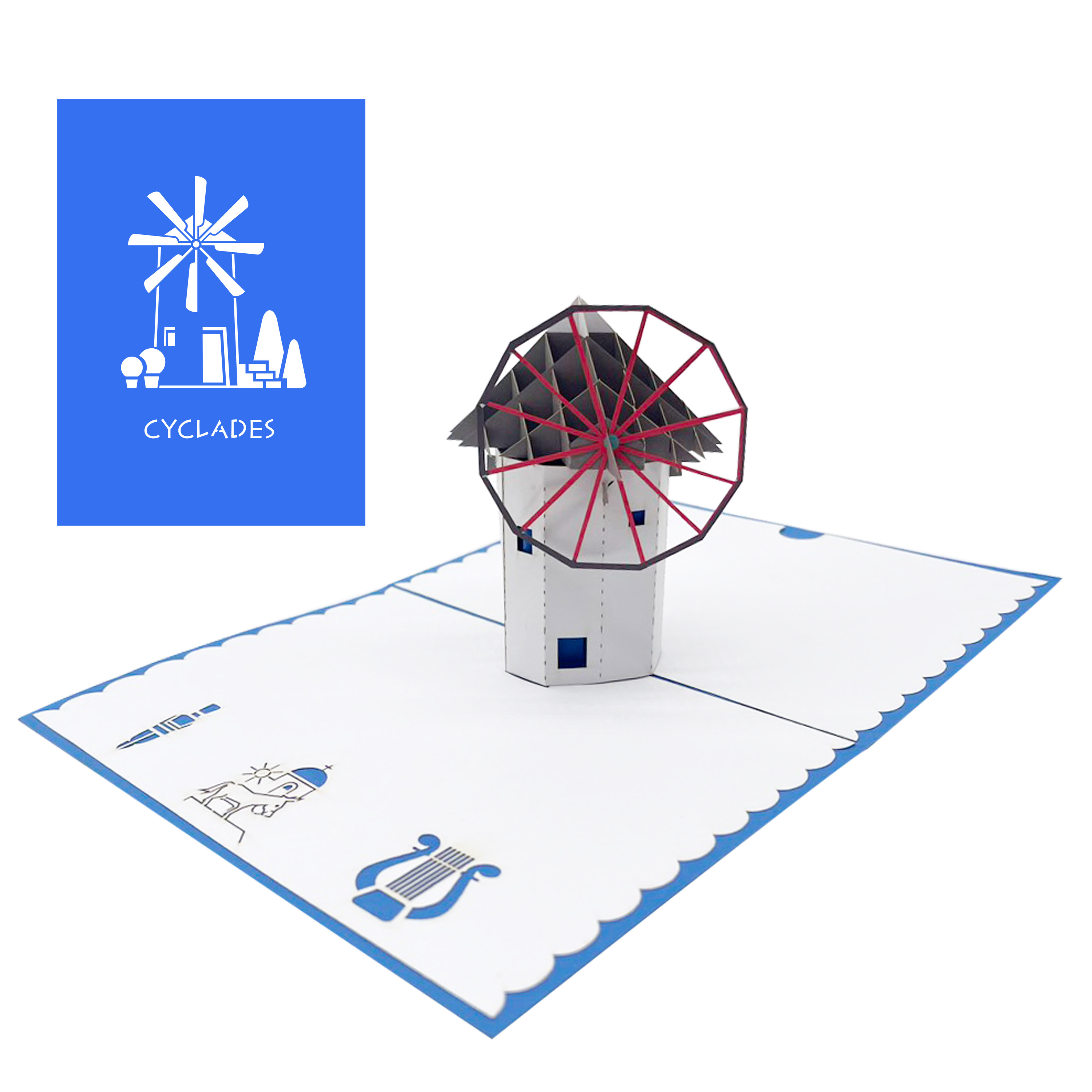 Cyclades Greece Pop Up Card