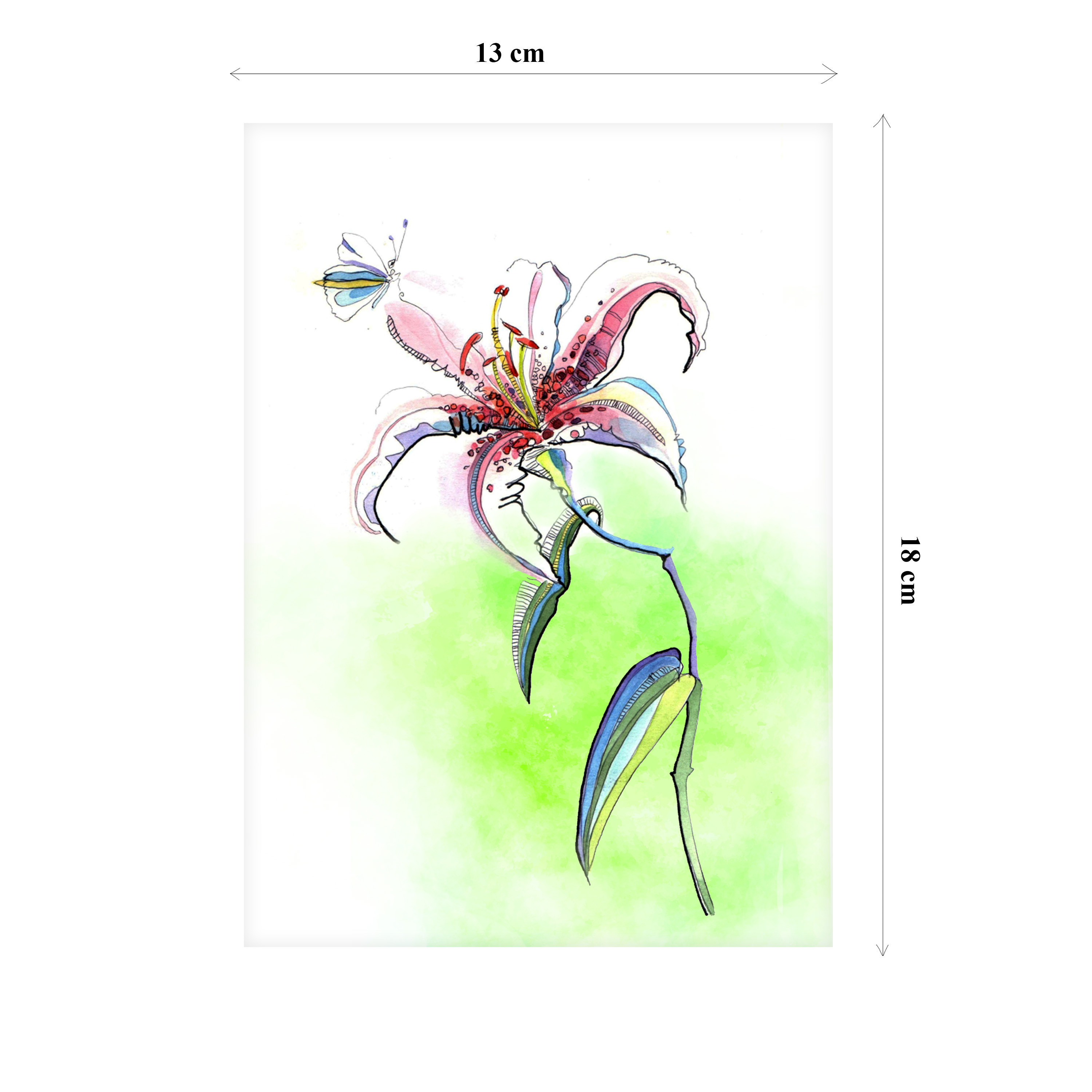 White Lily Flower Pop Up Card