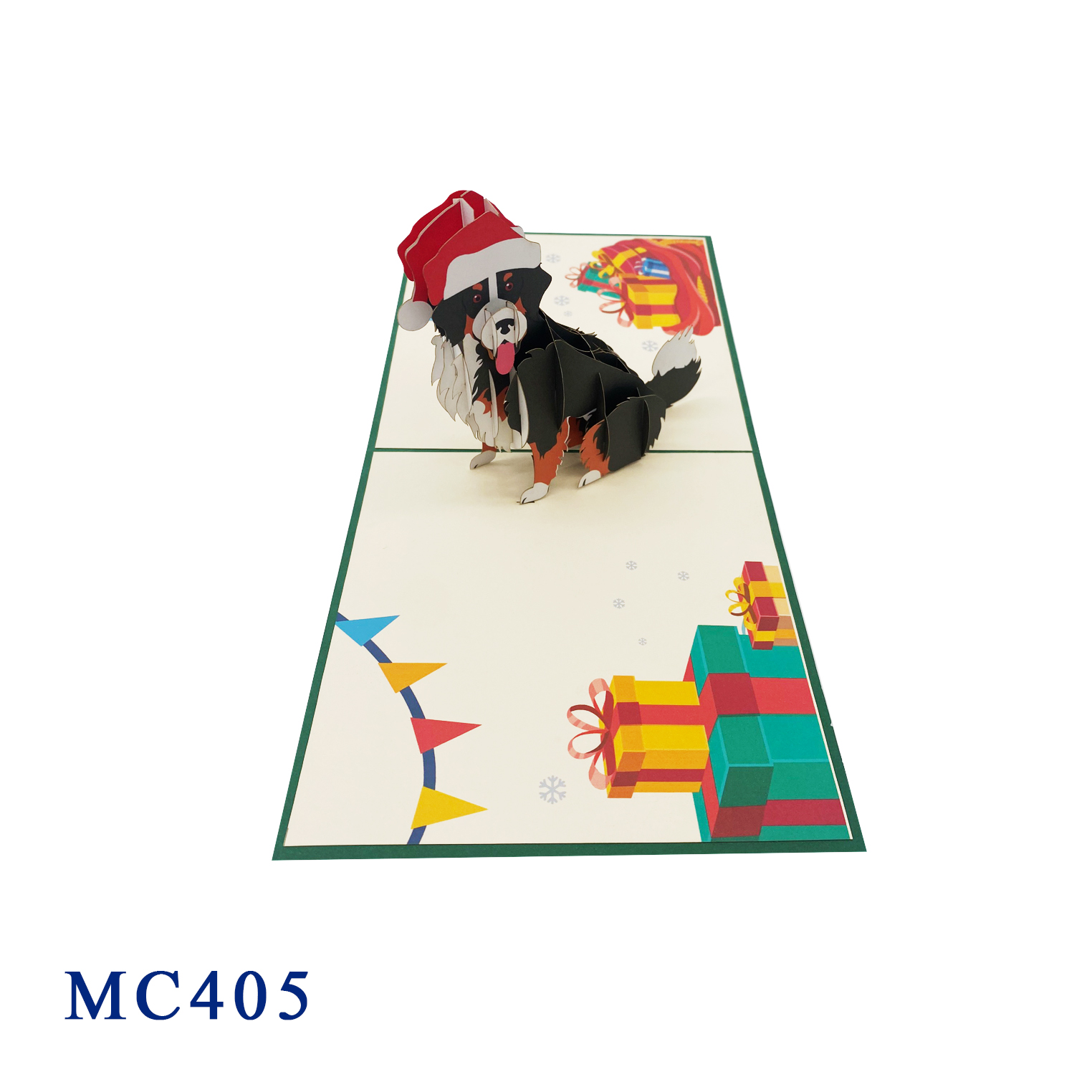 Noel Bernese Mountain Pop Up Card