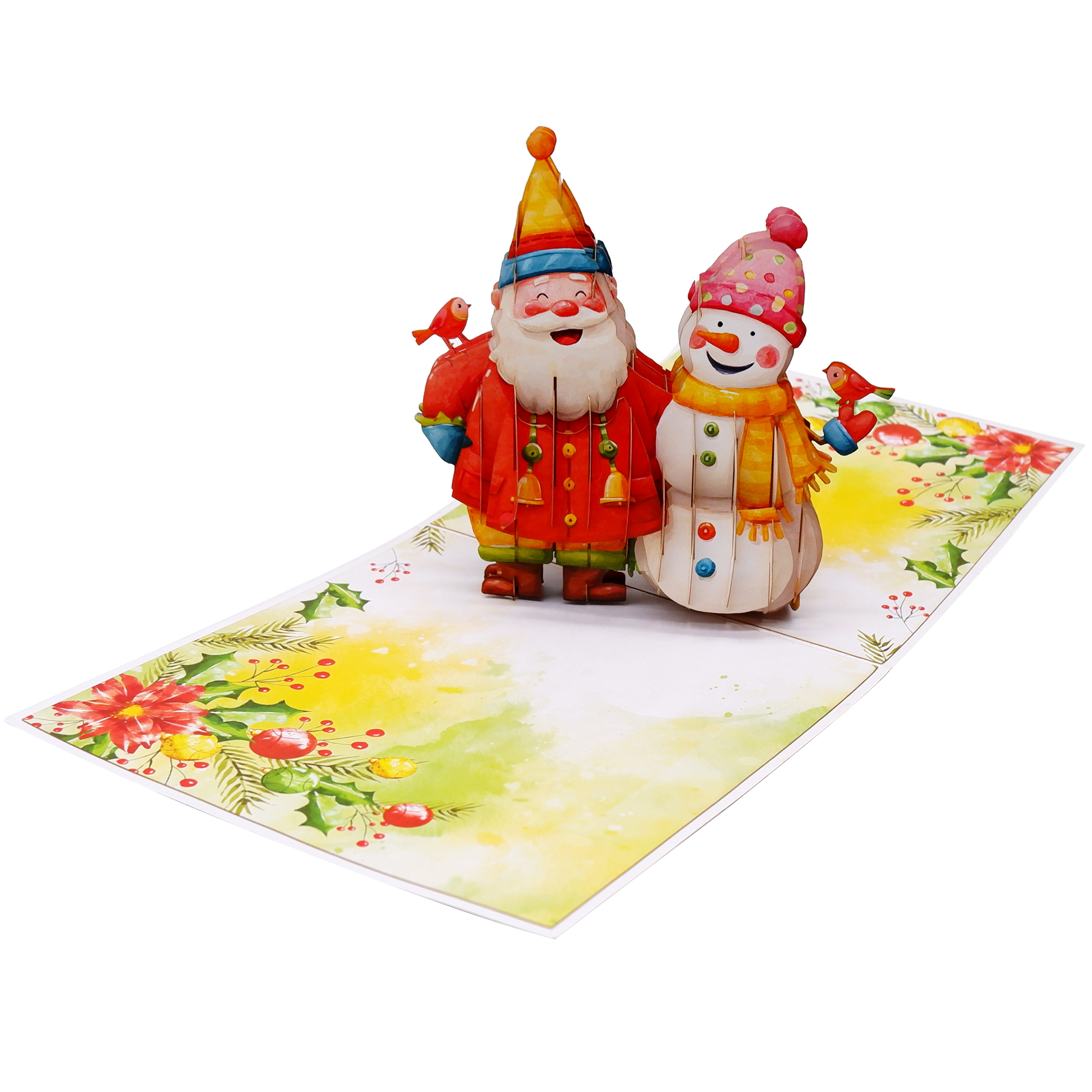 3D Santa and Snowman Pop-Up Card