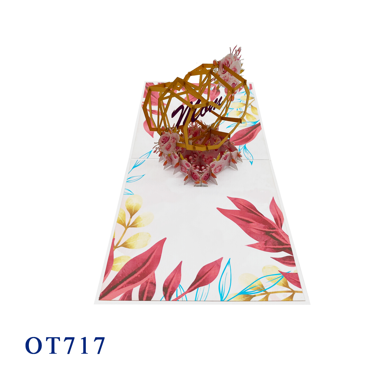 Crystal Heart Mom Pop Up Card