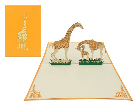 Giraffe 3d Pop Up Card