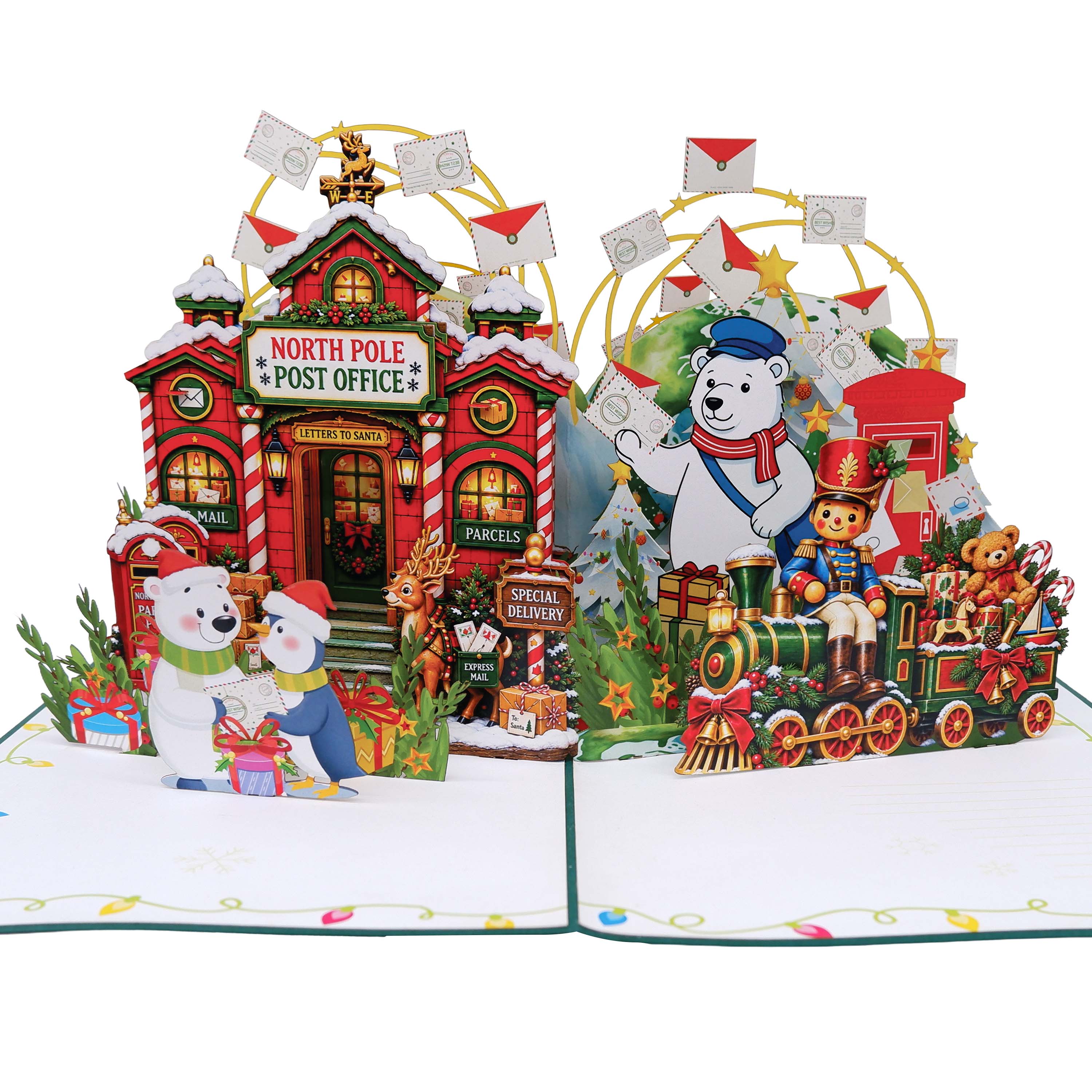 North Pole Post Office 3D Christmas Pop Up Card