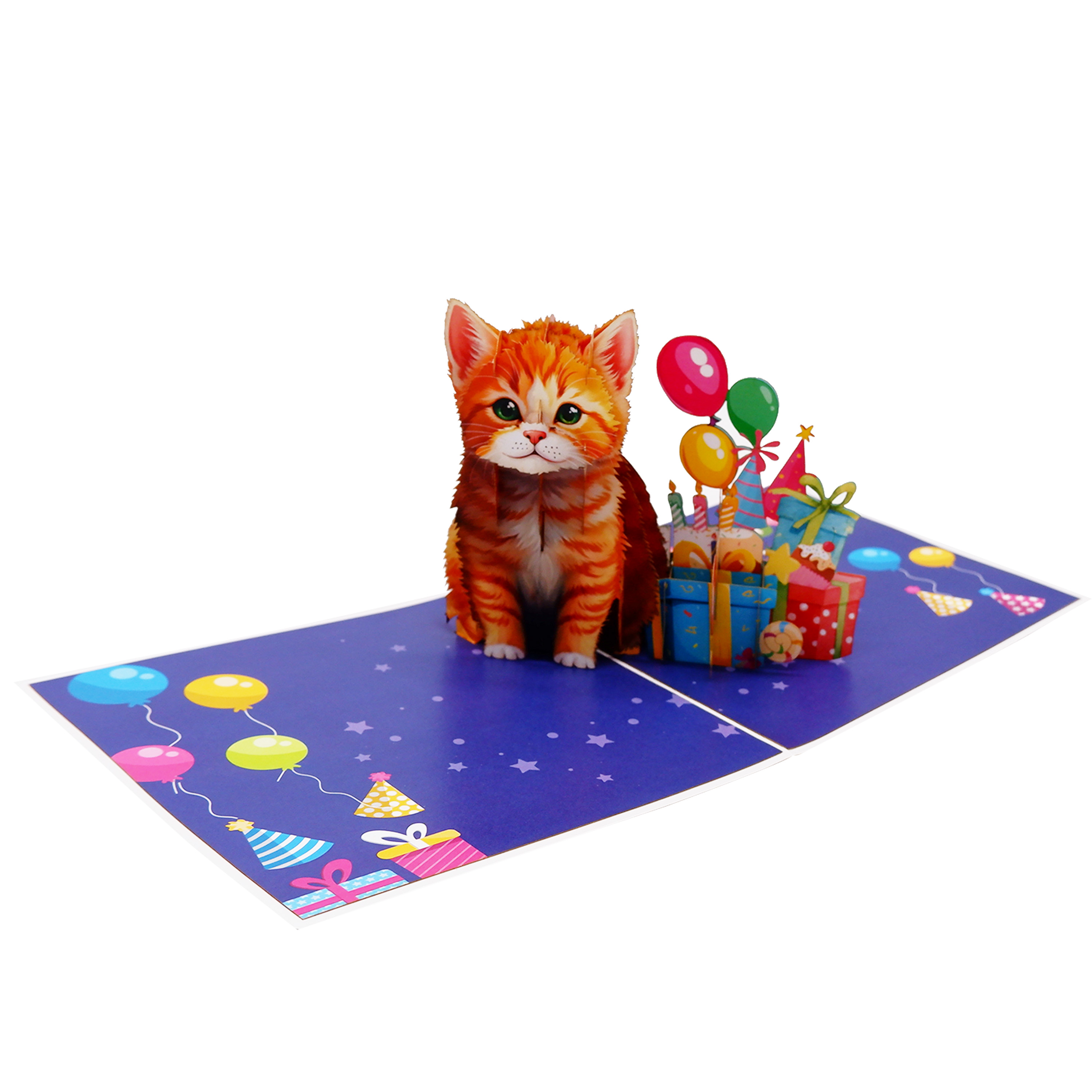 3D Pop Up Cat Birthday Card