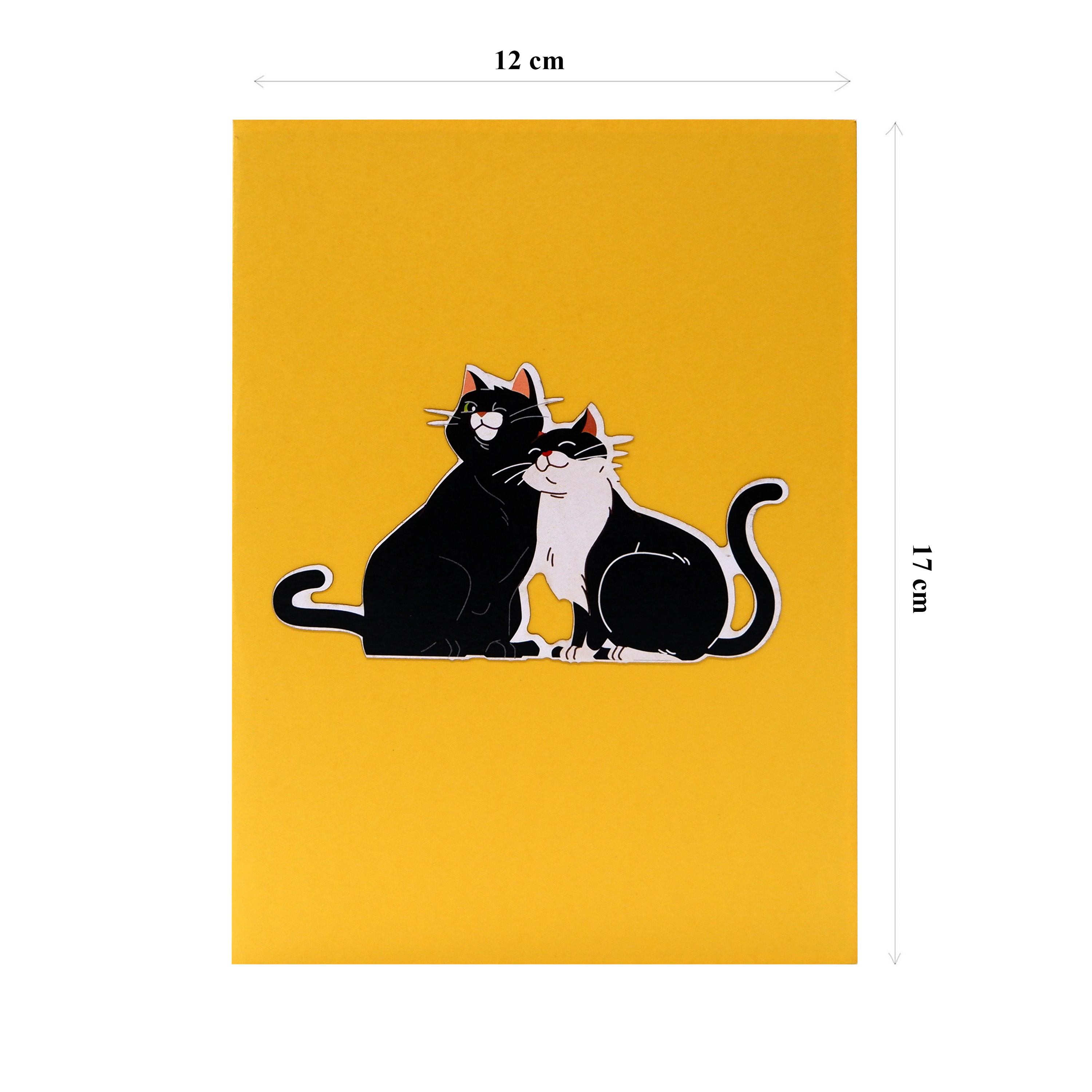 3D Pop Up Cat Greeting Card – Cute Black Cat Couple