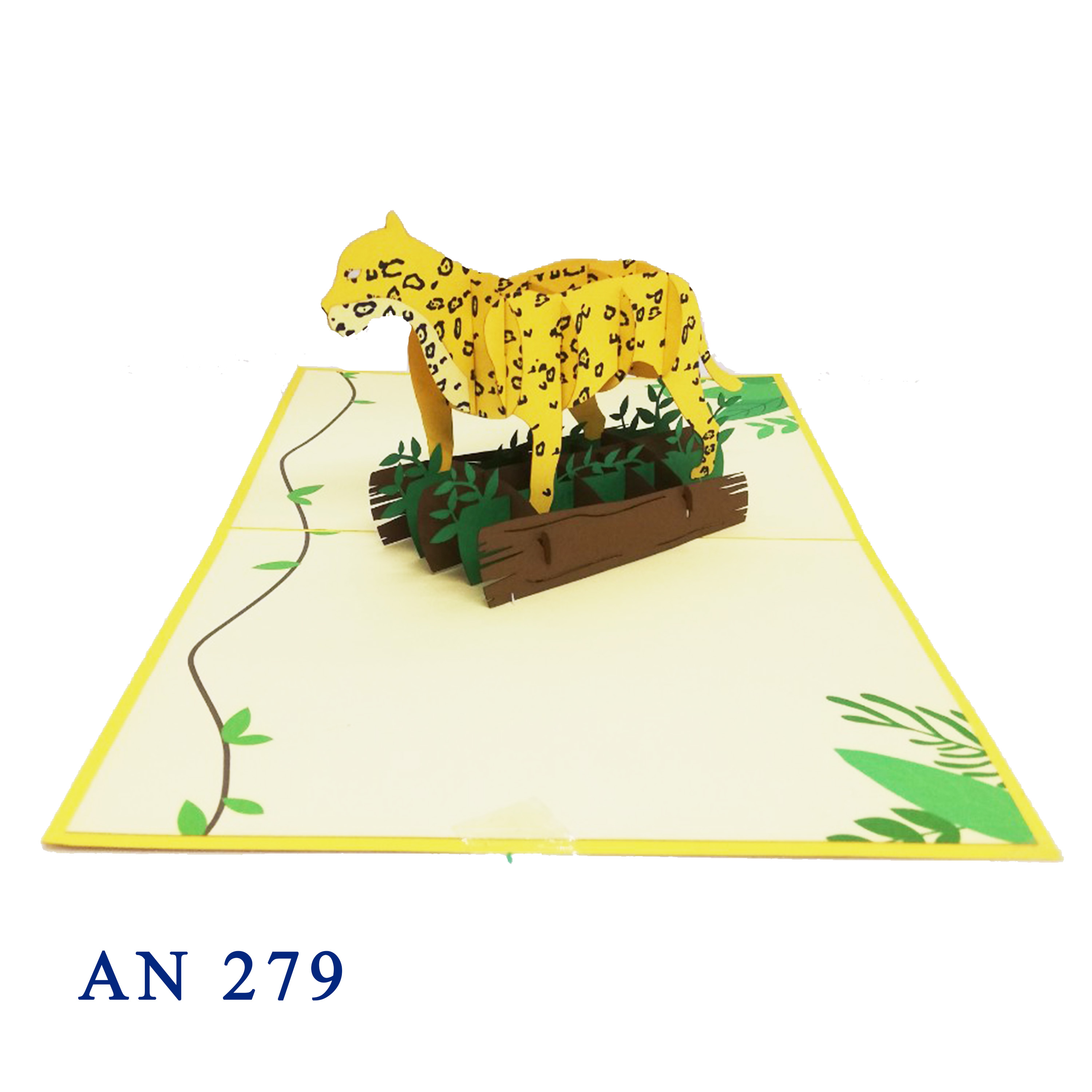 Leopard 3d pop up card