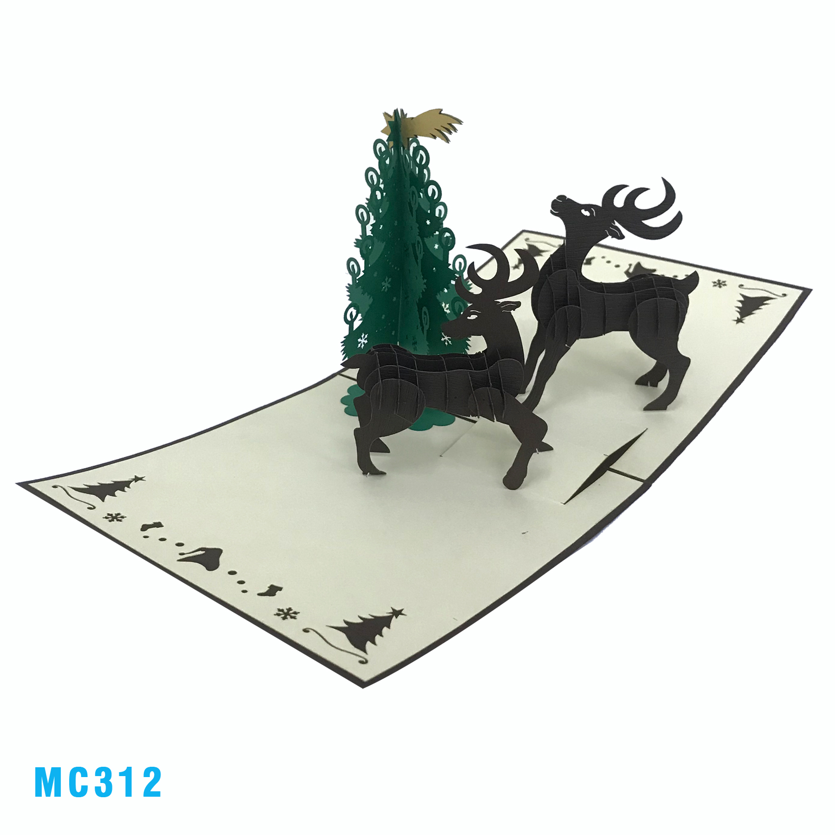 Noel Trees & Reindeers Pop Up Card