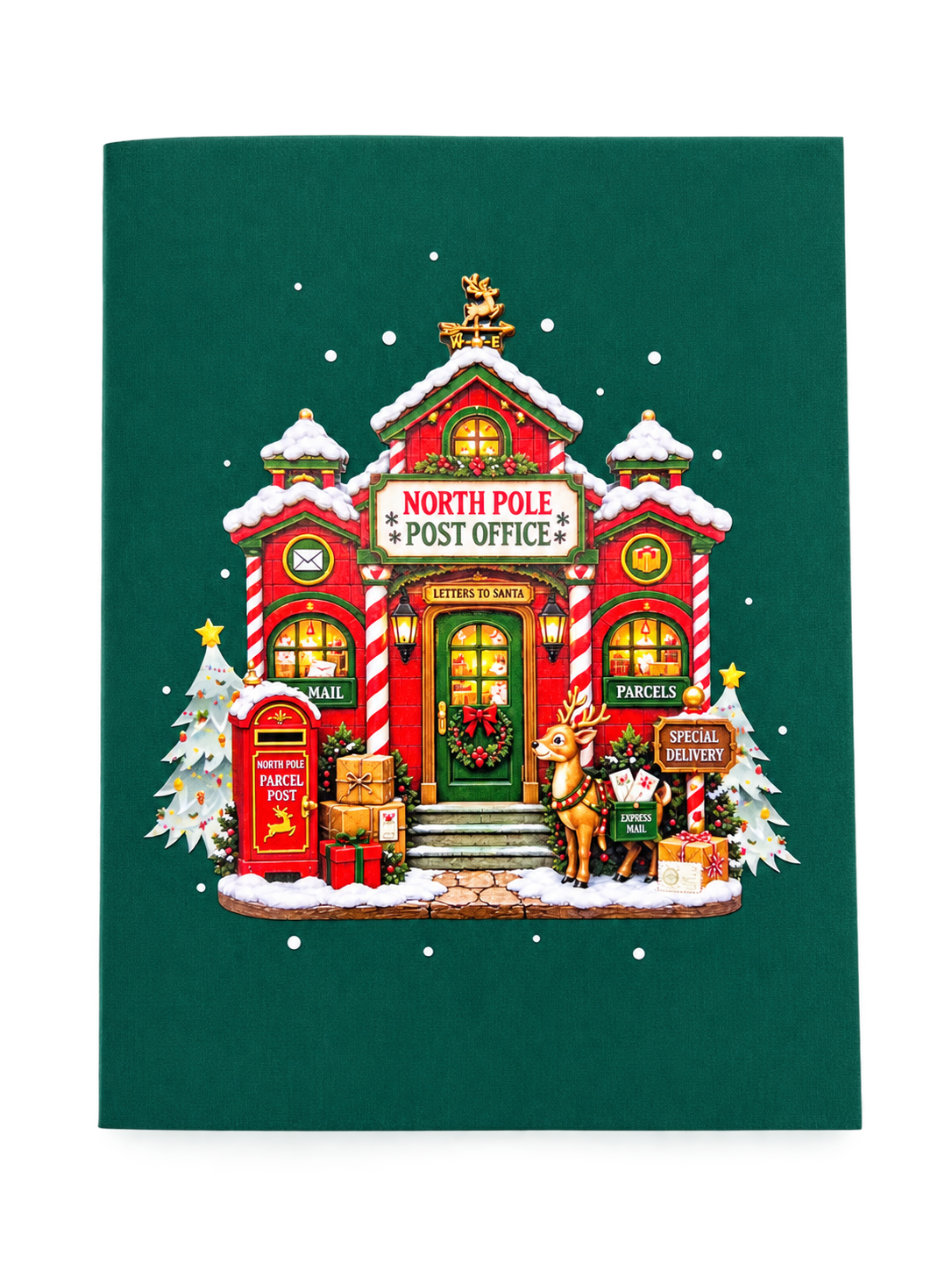 North Pole Post Office 3D Christmas Pop Up Card