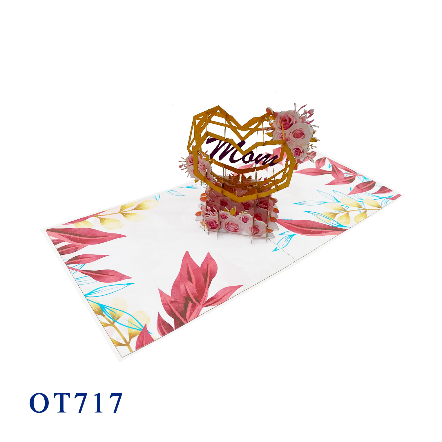 Crystal Heart Mom Pop Up Card