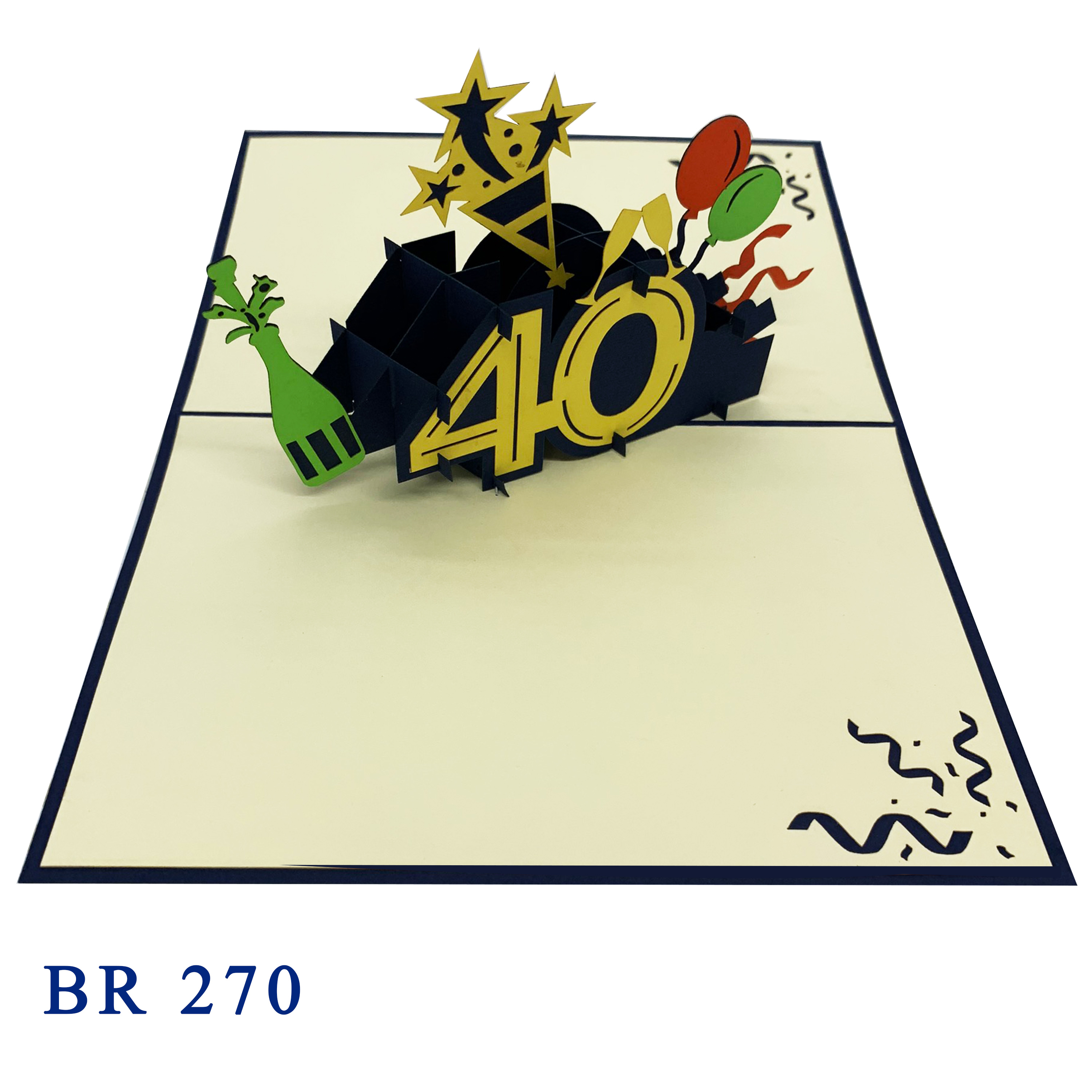 Happy 40th Birthday Pop Up Card