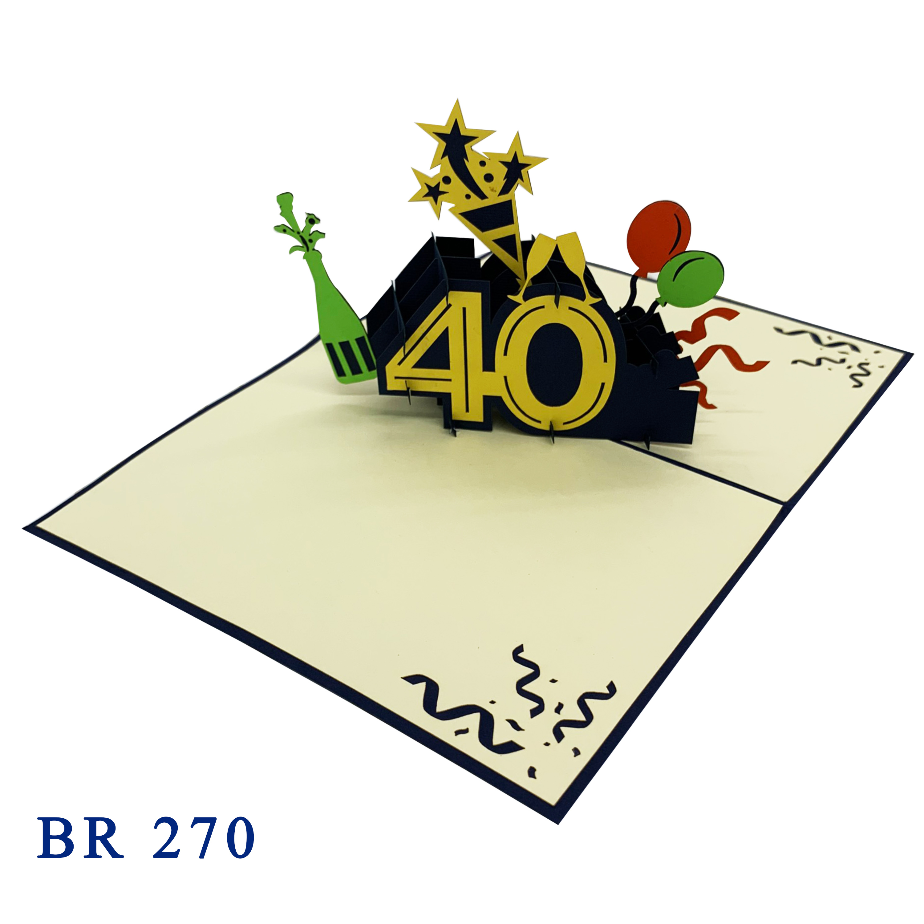 Happy 40th Birthday Pop Up Card