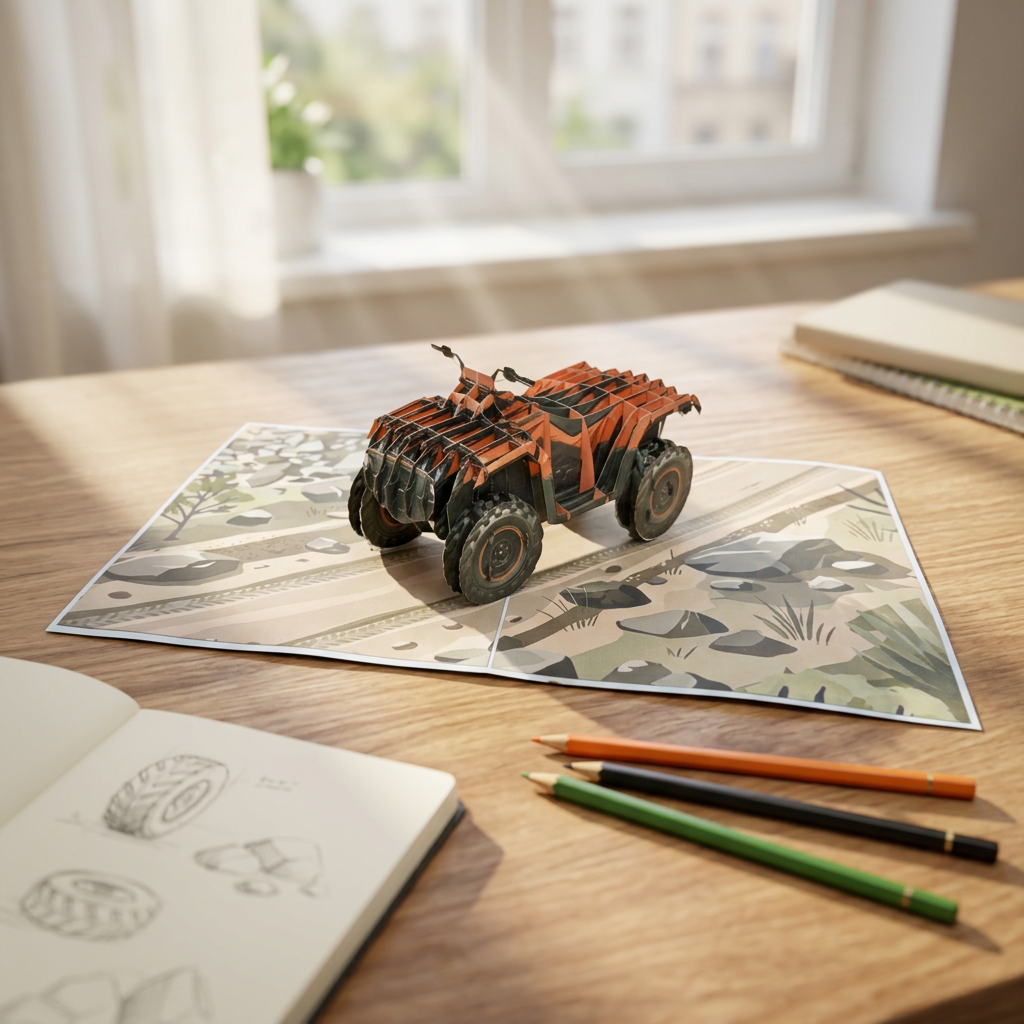 3D Pop Up ATV Birthday Card – Off Road Adventure