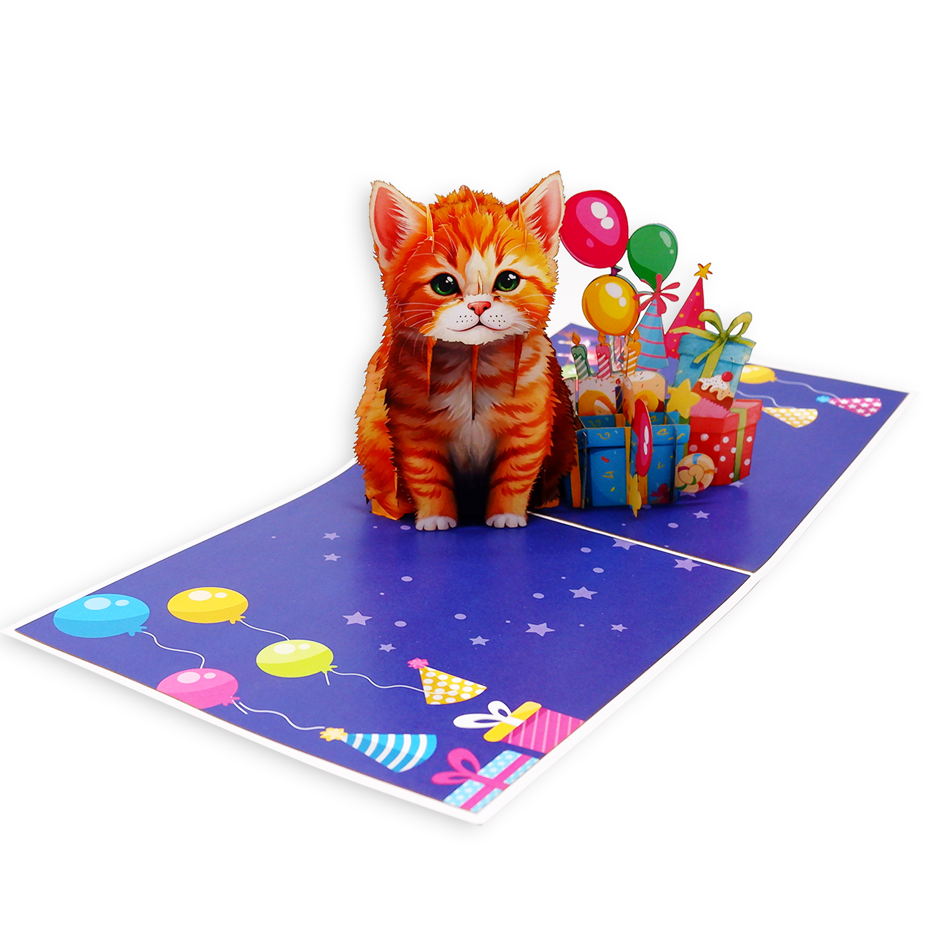 3D Pop Up Cat Birthday Card
