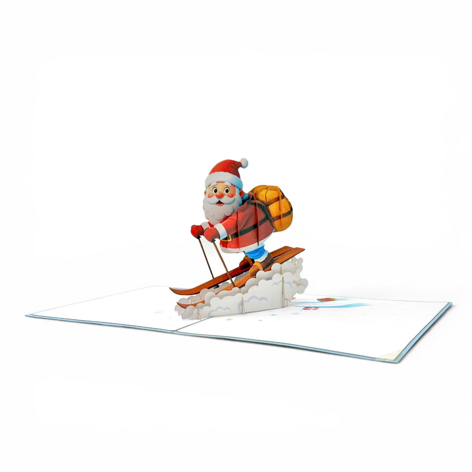 Skiing Santa Pop-Up Card