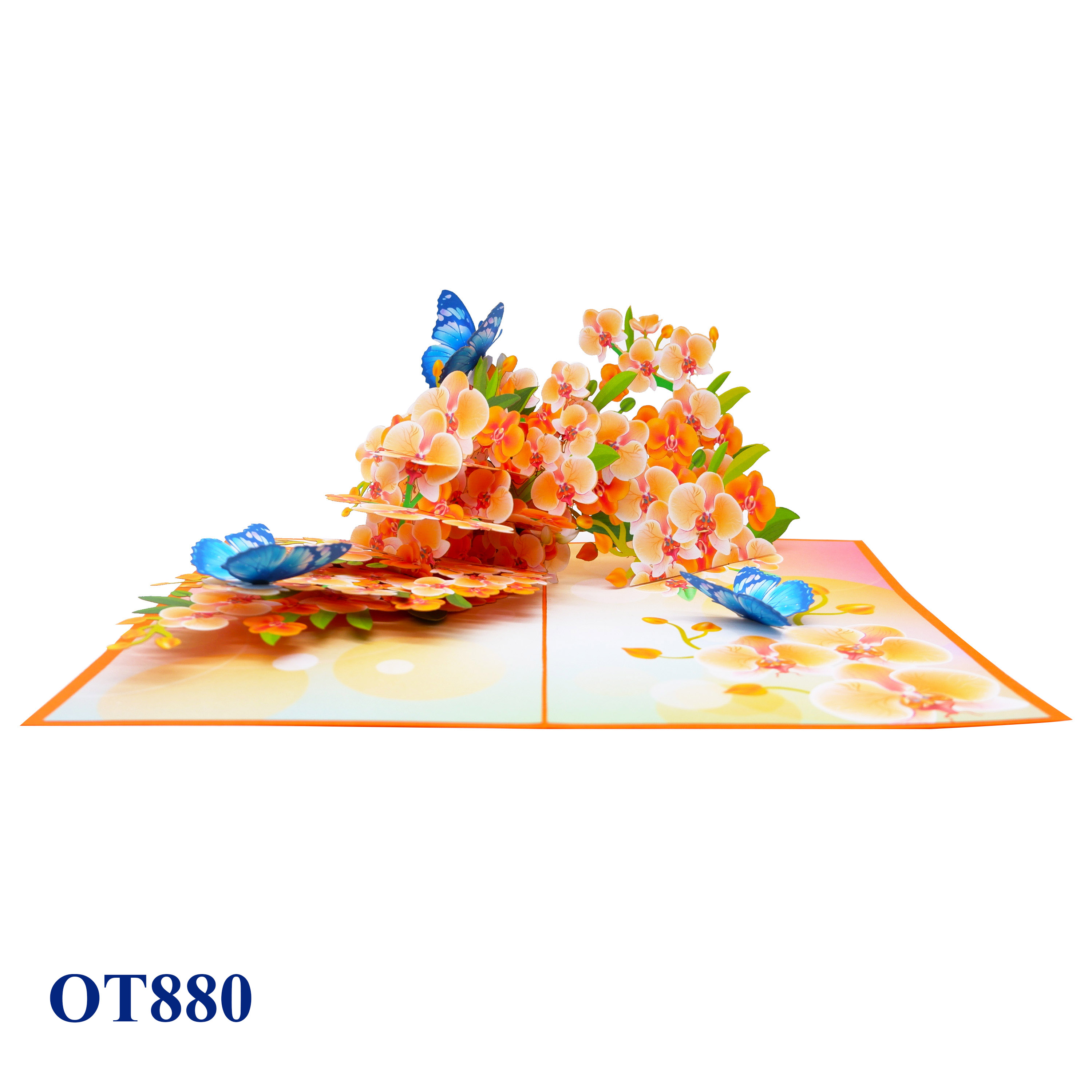 Orchid Flowers Pop Up Card