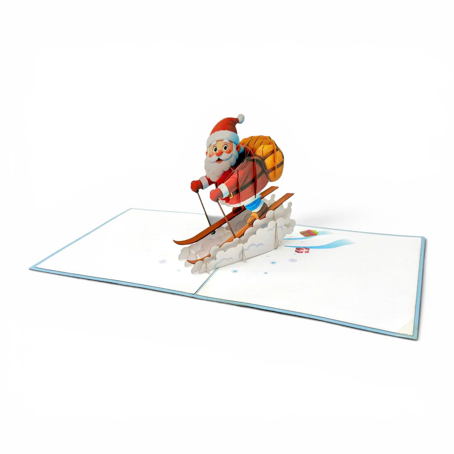 Skiing Santa Pop-Up Card