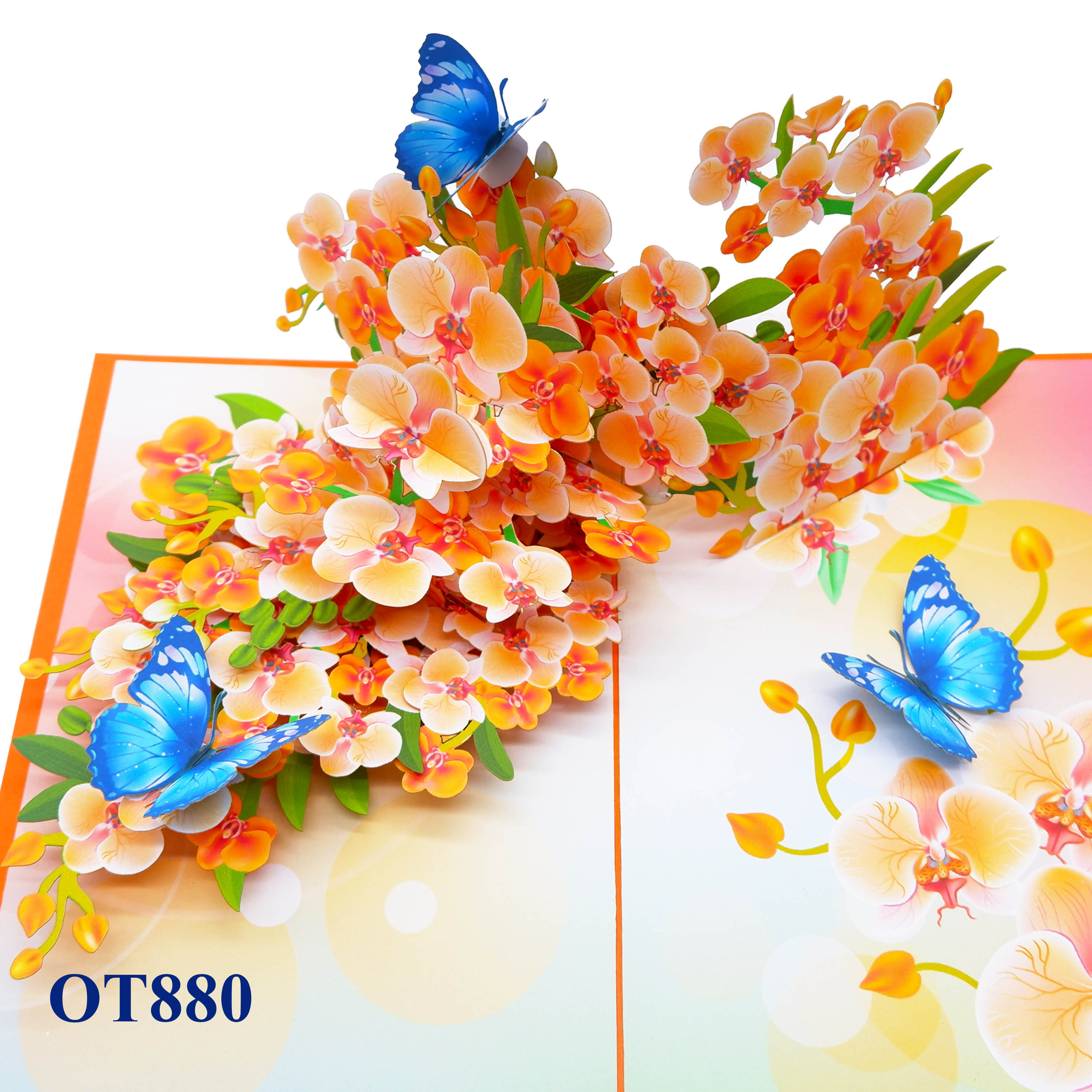 Orchid Flowers Pop Up Card