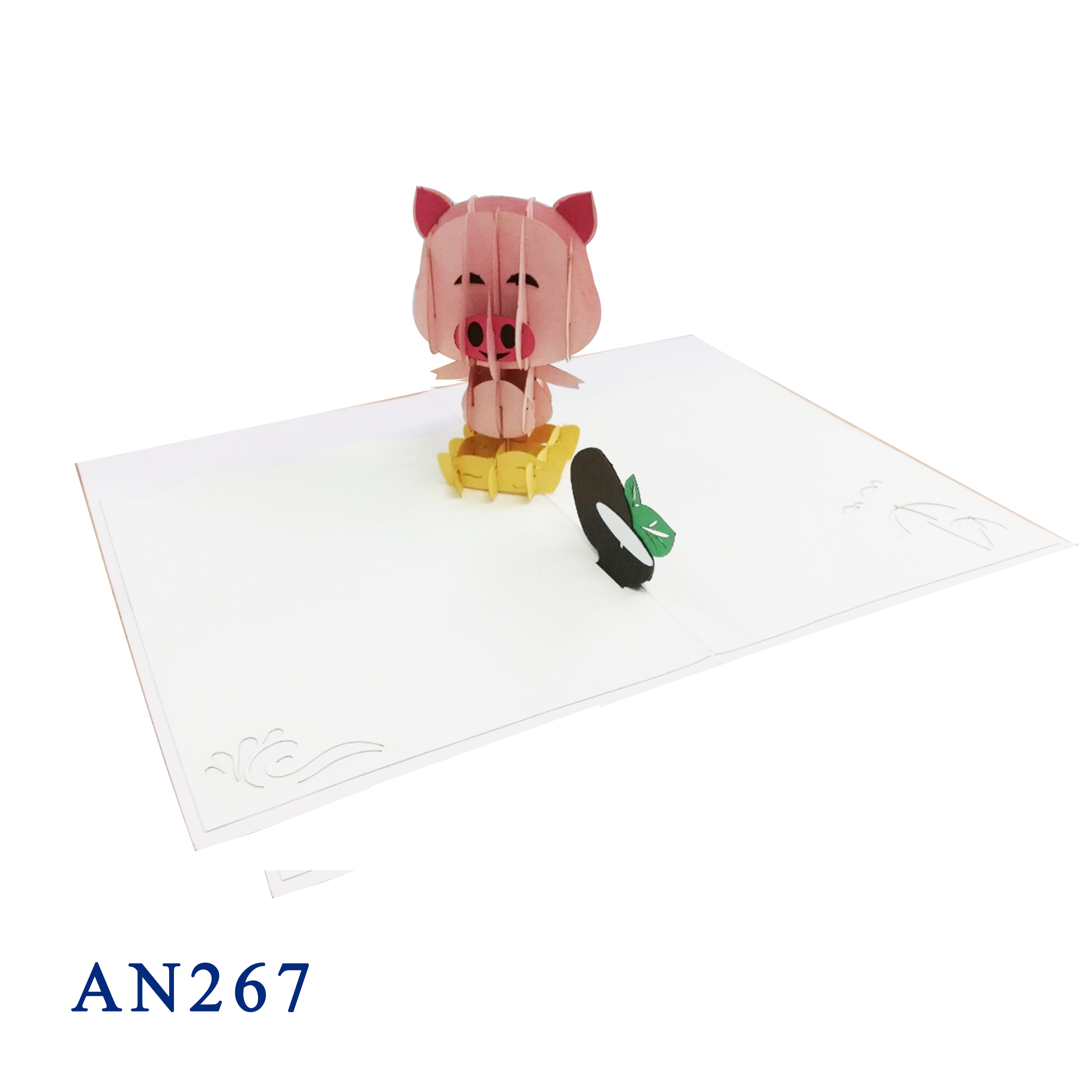 Pink Pig Pop Up Card
